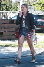 HILARY DUFF in Cutoffs Out in Los Angeles 02/20/2016