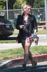 HILARY DUFF in Cutoffs Out in Los Angeles 02/20/2016