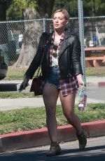 HILARY DUFF in Cutoffs Out in Los Angeles 02/20/2016