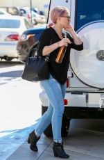 HILARY DUFF in Ripped Jeans Out in Beverly Hills 02/02/2016