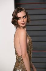LILY COLLINS at Vanity Fair Oscar 2016 Party in Beverly Hills 02/28/2016
