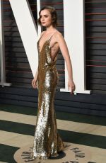 LILY COLLINS at Vanity Fair Oscar 2016 Party in Beverly Hills 02/28/2016