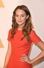 ALICIA VIKANDER at Academy Awards Nominee Luncheon in Beverly Hills 02/08/2016