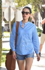 JORDANA BREWSTER in denimShorts Shopping in Beverly Hills 02/24/2016