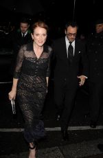 JULIANNE MOORE Arrives at Charles Finch Pre-bafta Party in London 02/13/2016