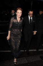 JULIANNE MOORE Arrives at Charles Finch Pre-bafta Party in London 02/13/2016