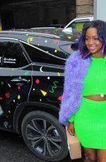 JUSTINE SKYE Arrives at Jerremy Scott Fashion Show at New York Fashion Week 02/15/2016