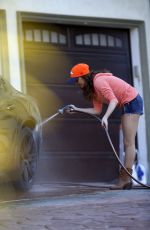 KARINA SMIRNOFF Washing Her Car in Los Angeles 02/04/2016