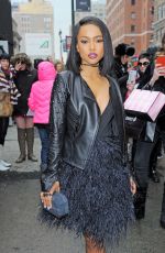 KARREUCHE TRAN Arrives at Jerremy Scott Fashion Show at New York Fashion Week 02/15/2016