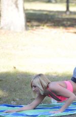 KATE ENGLAND Working Out at a Park in Miami 02/24/2016