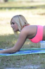 KATE ENGLAND Working Out at a Park in Miami 02/24/2016