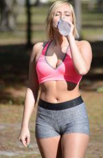 KATE ENGLAND Working Out at a Park in Miami 02/24/2016