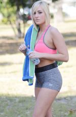 KATE ENGLAND Working Out at a Park in Miami 02/24/2016