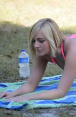 KATE ENGLAND Working Out at a Park in Miami 02/24/2016