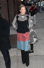 KATE HUDSON Arrives at Late Show With Stephen Colbert in New York 02/17/2016