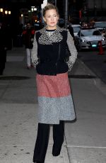 KATE HUDSON Arrives at Late Show With Stephen Colbert in New York 02/17/2016