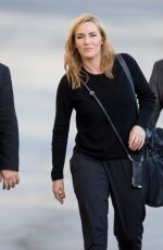 KATE WINSLET Arrives at Jimmy Kimmel Live in Los Angeles 02/01/2016