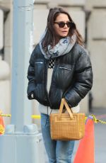 KATIE HOLMES Out and About in New York 02/05/2016