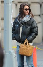 KATIE HOLMES Out and About in New York 02/05/2016