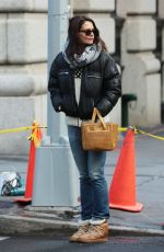 KATIE HOLMES Out and About in New York 02/05/2016
