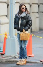 KATIE HOLMES Out and About in New York 02/05/2016