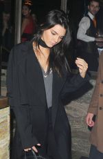 KENDALL JENNER Leaves Sexy Fish Restaurant in London 02/22/2016