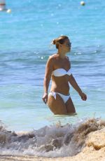 KIMBERLEY WALSH in White Bikini at a Beach in Barbados 02/04/2016