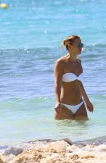 KIMBERLEY WALSH in White Bikini at a Beach in Barbados 02/04/2016
