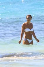 KIMBERLEY WALSH in White Bikini at a Beach in Barbados 02/04/2016
