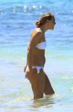 KIMBERLEY WALSH in White Bikini at a Beach in Barbados 02/04/2016