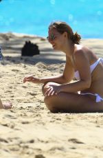 KIMBERLEY WALSH in White Bikini at a Beach in Barbados 02/04/2016