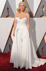 LADY GAGA at 88th Annual Academy Awards in Hollywood 02/28/2016