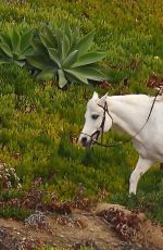 LADY GAGA Riding a Horse Out in Malibu 01/28/2016