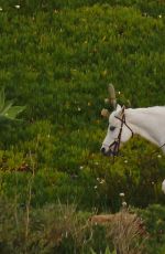 LADY GAGA Riding a Horse Out in Malibu 01/28/2016