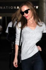 LESLIE MANN at LAX Airport in Los Angeles 02/10/2016