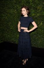 LILY COLLINS at Chanel and Charles Finch Pre-oscar Party in Los Angeles 02/27/2016