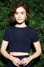 LILY COLLINS at Chanel and Charles Finch Pre-oscar Party in Los Angeles 02/27/2016