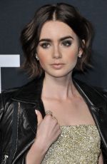 LILY COLLINS at Saint Laurent Fashion Show in Los Angeles 02/10/2016