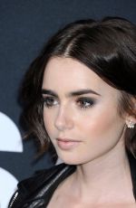 LILY COLLINS at Saint Laurent Fashion Show in Los Angeles 02/10/2016