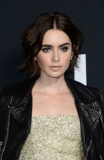 LILY COLLINS at Saint Laurent Fashion Show in Los Angeles 02/10/2016