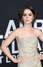 LILY COLLINS at Saint Laurent Fashion Show in Los Angeles 02/10/2016