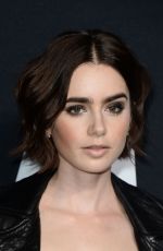 LILY COLLINS at Saint Laurent Fashion Show in Los Angeles 02/10/2016