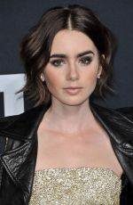 LILY COLLINS at Saint Laurent Fashion Show in Los Angeles 02/10/2016
