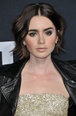 LILY COLLINS at Saint Laurent Fashion Show in Los Angeles 02/10/2016