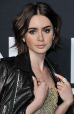 LILY COLLINS at Saint Laurent Fashion Show in Los Angeles 02/10/2016