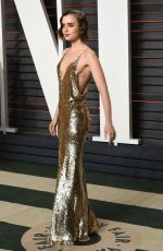 LILY COLLINS at Vanity Fair Oscar 2016 Party in Beverly Hills 02/28/2016