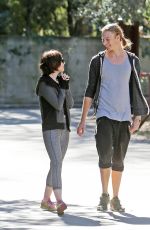 LILY COLLINS in Leggings Out in Fryman Canyon Park in Los Angeles 02/03/2016