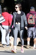 LILY COLLINS in Leggings Out in Fryman Canyon Park in Los Angeles 02/03/2016