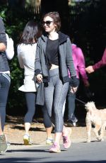 LILY COLLINS in Leggings Out in Fryman Canyon Park in Los Angeles 02/03/2016