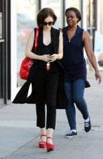 LILY COLLINS Leaves Cryohealthcare in Los Angeles 02/21/2016